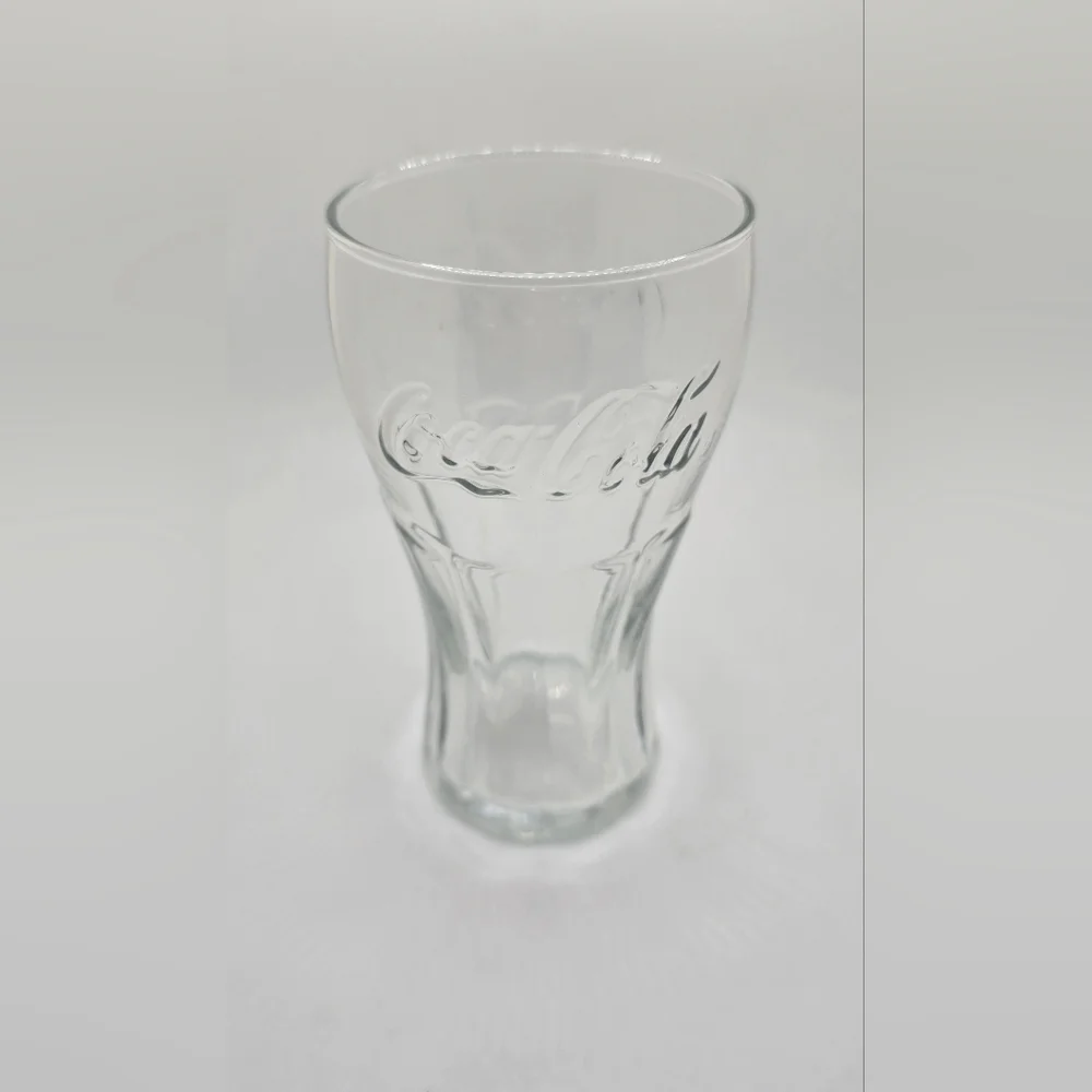 Vintage Coca Cola Clear Glass Cup Mug 6” Tall EUC